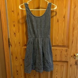 Denim blue, lace dress, short, XS